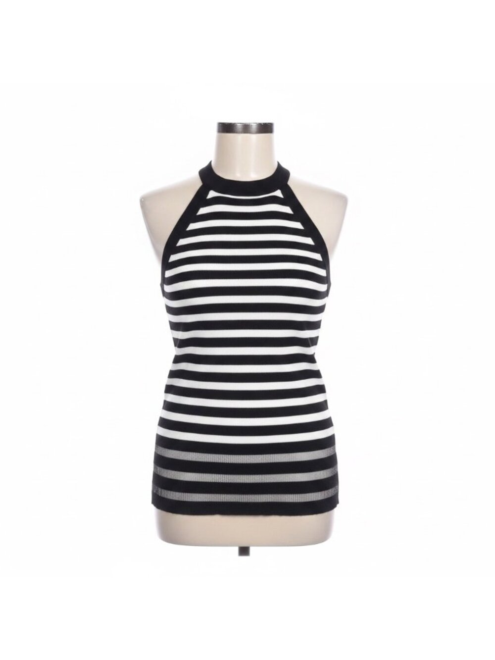 Zara Womens Black & White Striped Sleeveless Halter Tank Top Size S